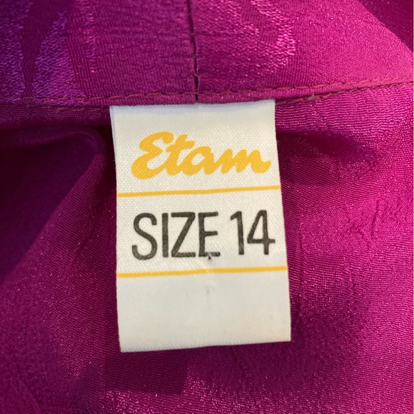 Vintage Y2K vintage Etam pink silky floral blazer jacket ladies size 14 - Picture 2 of 6